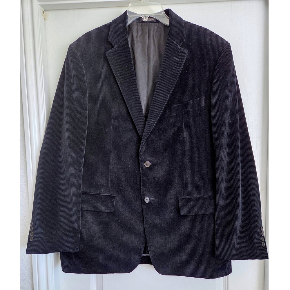 John Varvatos USA‎ Mens Lyon SC Black Corduroy Blazer Sport Coat Jacket Sz 42R